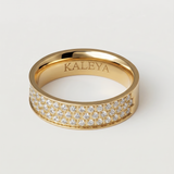 18k gold plated ring with zirconia stones