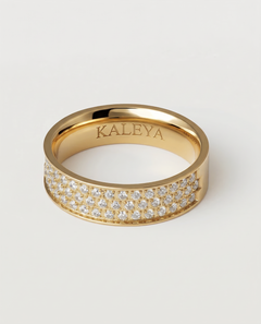 18k gold plated ring with zirconia stones