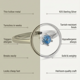 comparison of kaleya studip sterling silver ring vs other brands