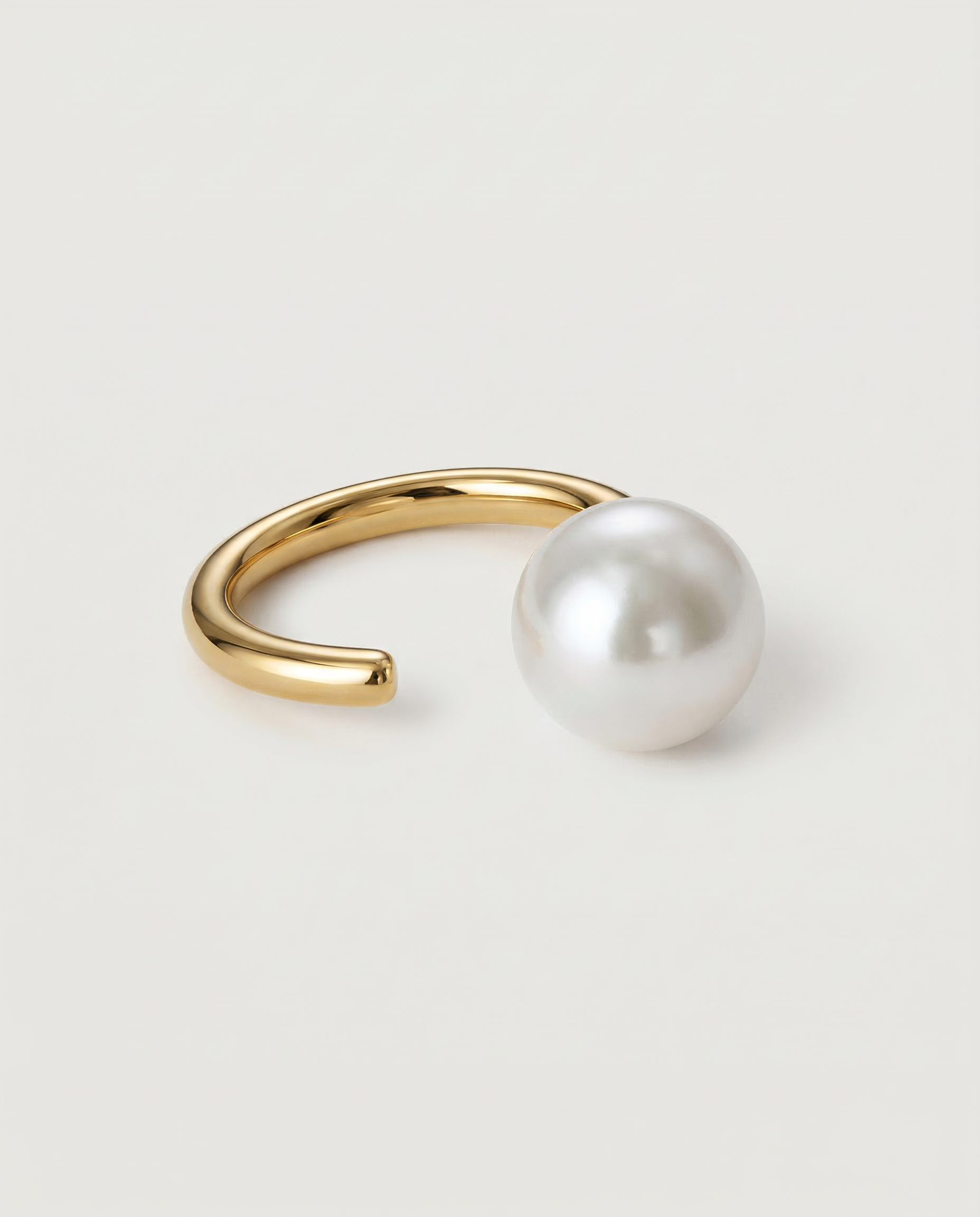 18k gold plated ring with big natural freshwater pearl