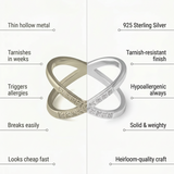 comparison showing a silver kaleya studio ring vs other brands