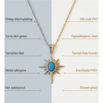 Comparison chart of jewelry quality between 'Them' and Kaley Studio, focusing on a necklace with a star-shaped pendant.