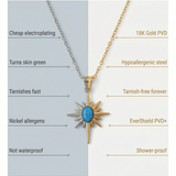 Comparison chart of jewelry quality between 'Them' and Kaley Studio, focusing on a necklace with a star-shaped pendant.