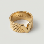 v shape gold plated ring