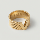 v shape gold plated ring