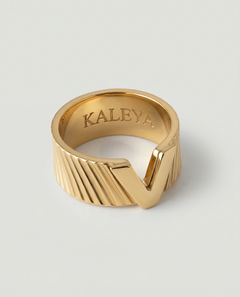 v shape gold plated ring