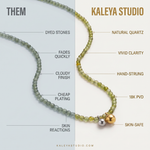 graphic showing the benefits of kaleya studio jewellery over other brands