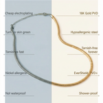 Comparison chart between 'Them' and Kaleya Studio jewelry, highlighting differences in material and features.